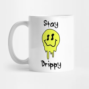 'Stay Drippy' Yellow smiley face Mug